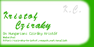 kristof cziraky business card