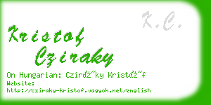 kristof cziraky business card